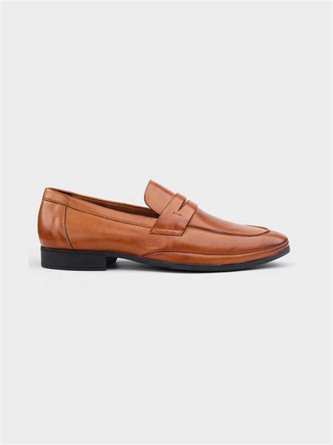 Tan Leather Men's Slip-On Loafers – One8 Select