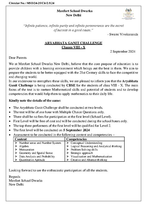 Circular - Aryabhatta Ganit Challenge (1) 1 - Circular No.: MSD/2 4 ...