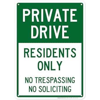 Private Drive Sign, No Trespassing Private Road Sign, No Soliciting ...