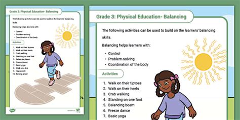 Grade 3 Physical Education: Balancing Activities - Twinkl