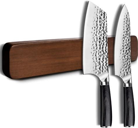YICTION Magnetic Knife Holder for Wall 40cm, Extra Strong Acacia Wood ...