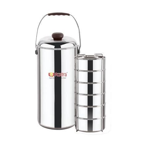 Buy Rudra Max Fresh Insulated Tiffin Box/Food Carrier, 4 Stainless ...