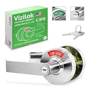 VIZILOK Upgraded Keys Privacy Lock Commercial Grade Reversible Left ...