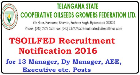 TSOILFED Recruitment 2016 - Jobs Results Admissions Notifications