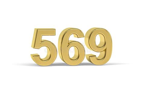 Golden 3d Number 569 - Year 569 Isolated on White Background Stock ...