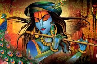 Lord Krishna Wall Poster | HD Poster for room decor (12x18-Inch, 300GSM ...