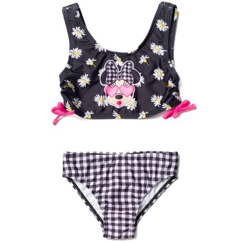 Disney Minnie Mouse Girls Bikini Swimsuit Set, Toddler to Big Kid, UPF ...