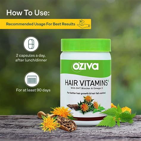 Buy OZIVA PLANT BASED HAIR VITAMINS 60 CAPSULES | HAIR VITAMINS FOR ...
