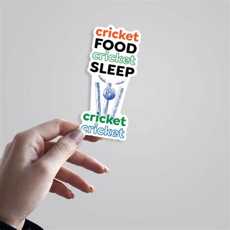 Cricket Food Sleep Stickers - Passionate