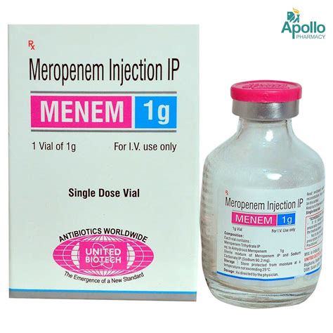 MENEM 1GM INJECTION 10ML Price, Uses, Side Effects, Composition ...