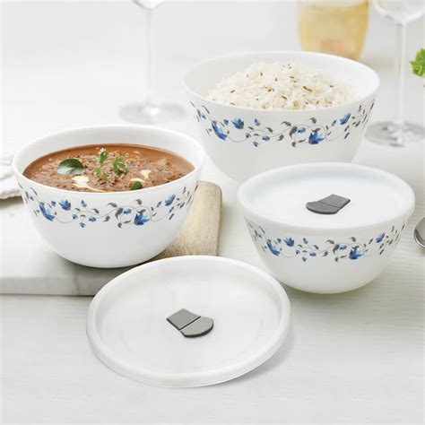 Buy Larah by BOROSIL Helena Set of 3 Mixing & Serving Bowls with Lids ...