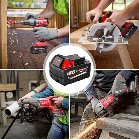 S SKSTYLE Batería de 5.0Ah para Milwaukee M18 48-11-1850 Paquete de 2 ...