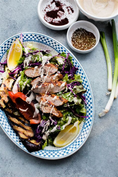 Mediterranean Chicken Salad with Sumac Dressing - A Beautiful Plate