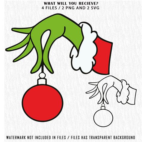 Grinch Hand Holding Ornament Svg Layered Item Clipart - Etsy UK