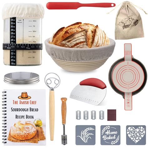 Complete Sourdough Bread Starter Kit, Glass Sourdough Starter Jar Kit ...