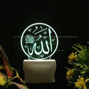 Sky Mart ALLAH Acrylic 3D Illusion RGB 7 Colour Changing LED Plug n ...