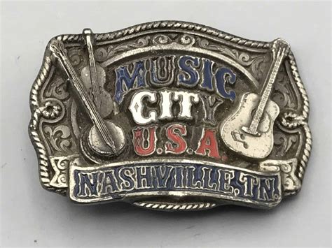 Antique Vintage 1992 Nashville Music City USA Belt Buckle – Rare ...