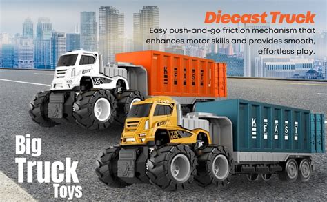 DUWOL 1:43 4WD Diecast Alloy Logistic-Transportation Big Truck Toys ...