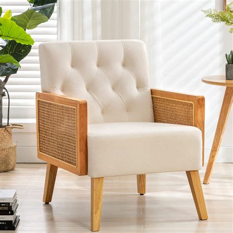 Living Room Chair with Rattan Armrest and Wooden India | Ubuy
