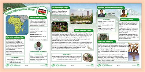 KS2 Kenya Information Sheet - Twinkl