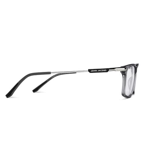 Buy Grey Transparent Silver Black Full Rim Rectangle John Jacobs JJ ...