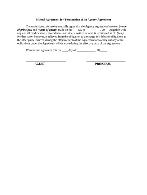 mutual agreement template Doc Template | pdfFiller