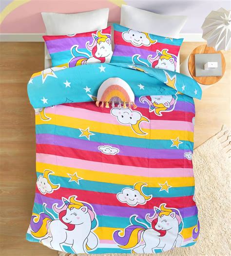 Harbell Home Kids Comforter – Unicorn Print, Single Bed (64x92 Inches ...