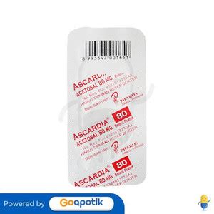 Jual ASCARDIA 80 MG STRIP 10 TABLET - Kota Bekasi - Apotek Bintang 7 ...