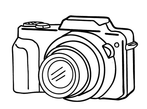 Canon Camera Drawing Simple Sketch Coloring Page
