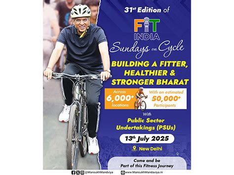 Sports Minister Mansukh Mandaviya to lead Fit India Sundays on Cycle ...
