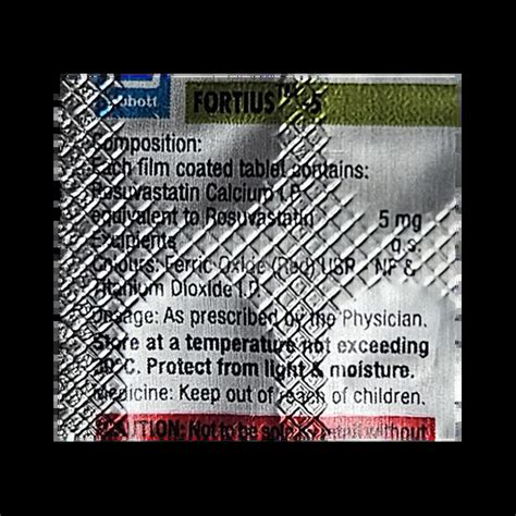 FORTIUS 5MG TABLET 10'S Price, Uses, Side Effects & Substitutes | Medkart