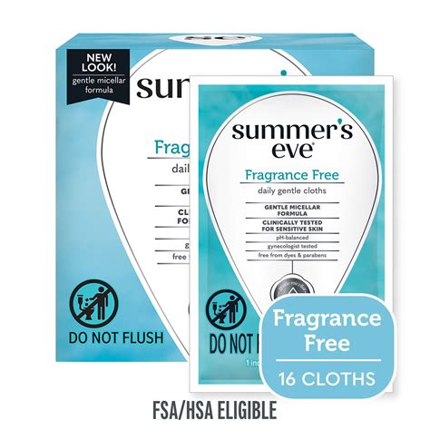 Summer's Eve Gentle Daily Feminine Wipes, Fragrance Free, pH Balanced ...