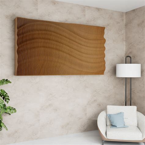 Waveform Horizon – Parametric Wall Sculpture in Wood Finish ...