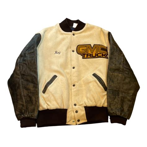 1980s GMC TRUCK meltonwool×"茶芯"leather award jacket | What’z up