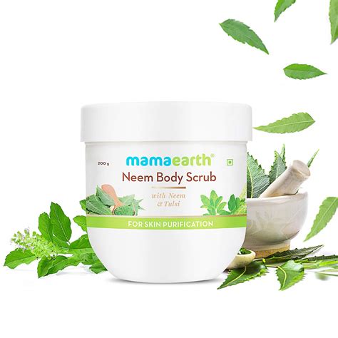 Mamaearth Neem Body Scrub with Neem & Tulsi for Skin Purification – 200 ...