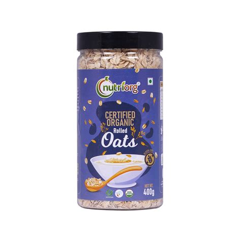 Nutriorg Organic Rolled Oats 400g | Gluten Free | Wholegrain | High ...