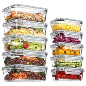 Buy Vtopmart 10 Pack Glass Food Storage Containers with Lids, Meal Prep ...