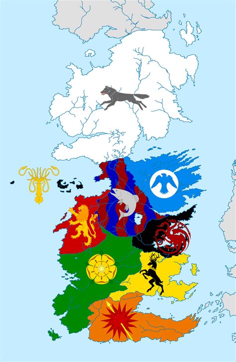 Game Of Thrones Houses Explained And Map Of The Seven Kingdoms A