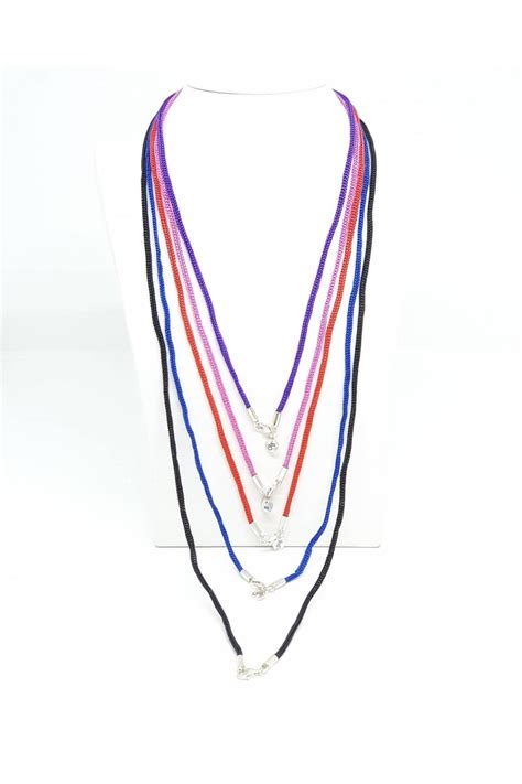 Cordón Nylon Color con cierre en Plata de Ley Cadenas Talla 18 - 46 cm ...