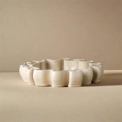 Ripple 3D printed ceramic decorative tray online in India | CeraPrint