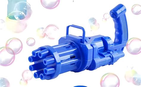 Buy SO & SO™ Cool 8 Holes Electric Gatling Bubble Gun for Kids with ...
