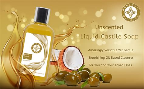 Buy Greenviv Natural Liquid Castile Soap, Unscented, 280 ml Online at ...