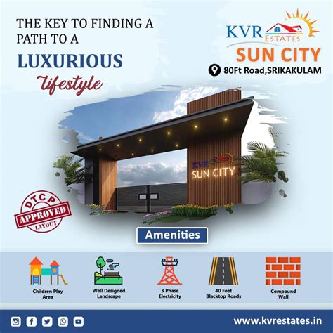 kvr estates, VMRDA approved plots.