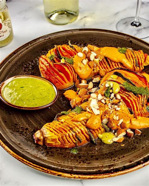 Hasselback Butternut Squash, Green Mojo & Catalonian Sauce, Toasted ...