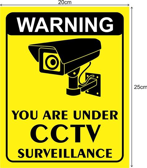 Anweshas Set of 3 Warning, You are Under CCTV Surveillance Sricker ...