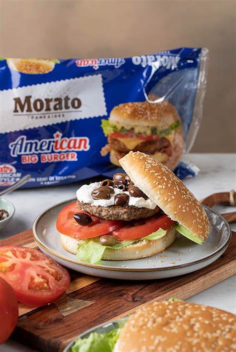 BIG BURGER WITH BURRATA CHEESE, TOMATO, LETTUCE AND TAGGIASCHE OLIVES ...