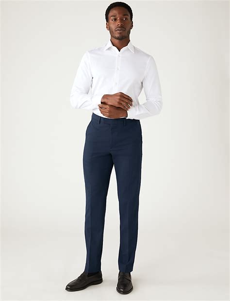 Buy Textured Stretch Trousers at Marks & Spencer