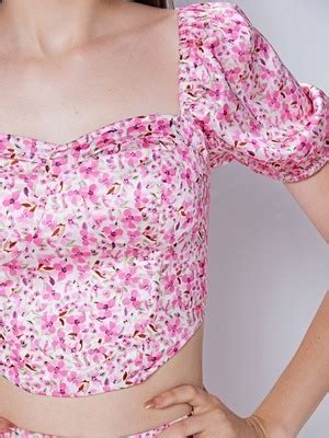 Pink floral corset top