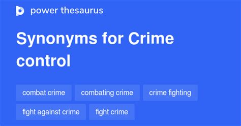 Crime Control synonyms - 182 Words and Phrases for Crime Control