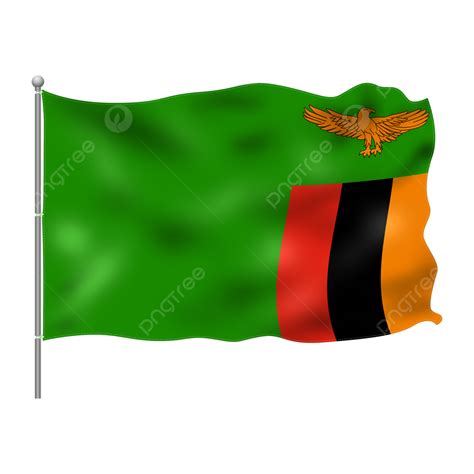Zambia Flag Flying On Pole, Zambia, Flag, Green PNG Transparent Clipart Image and PSD File for ...